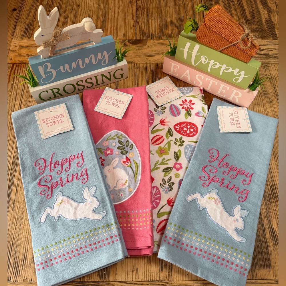 NEW Happy Easter + Happy Spring Decor & Towel Bundle